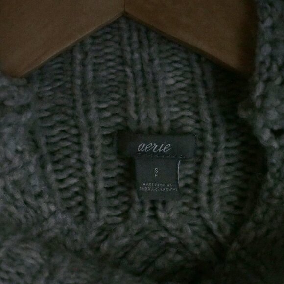 Aerie | Wool Blend Mock Neck Cableknit Sweater - Picture 2 of 5